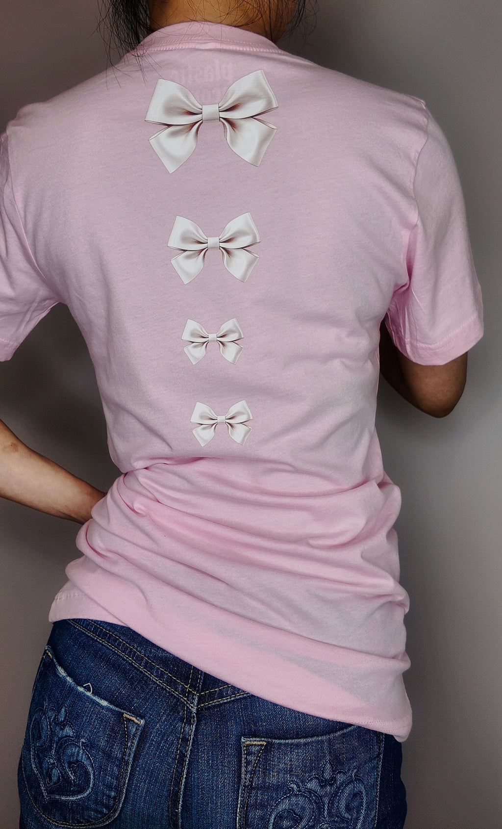 Pink Bow Graphic T Shirt