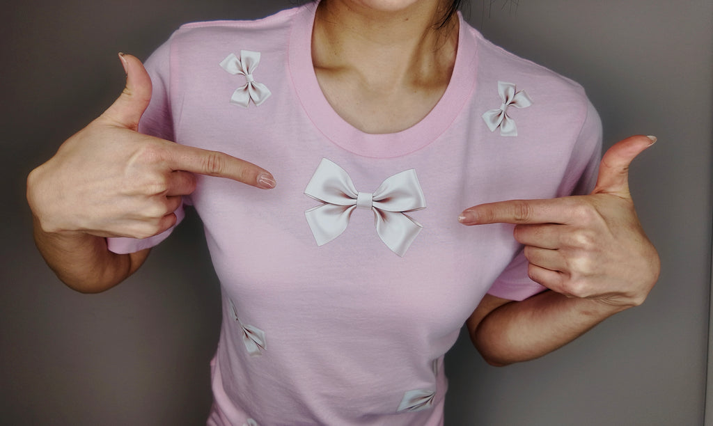 Pink Bow Graphic T Shirt