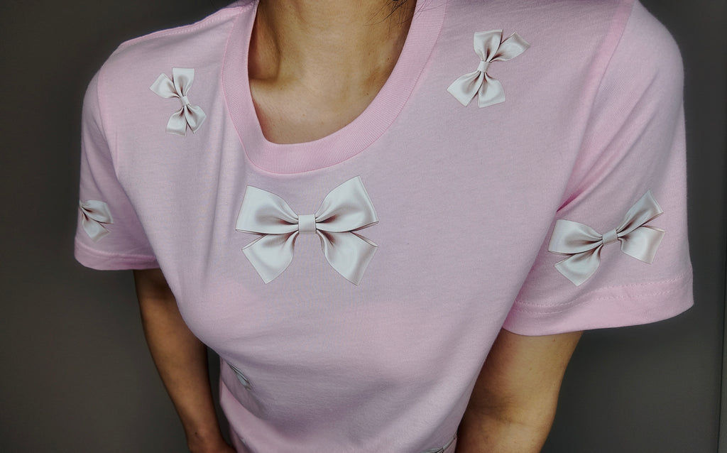 Pink Bow Graphic T Shirt
