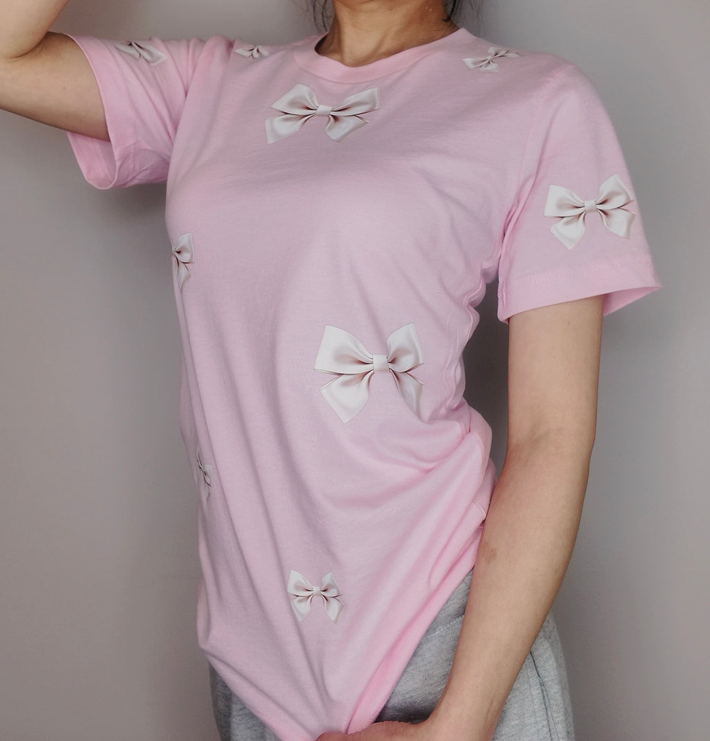 Pink Bow Graphic T Shirt