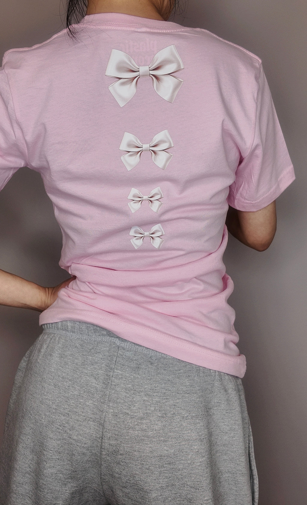 Pink Bow Graphic T Shirt