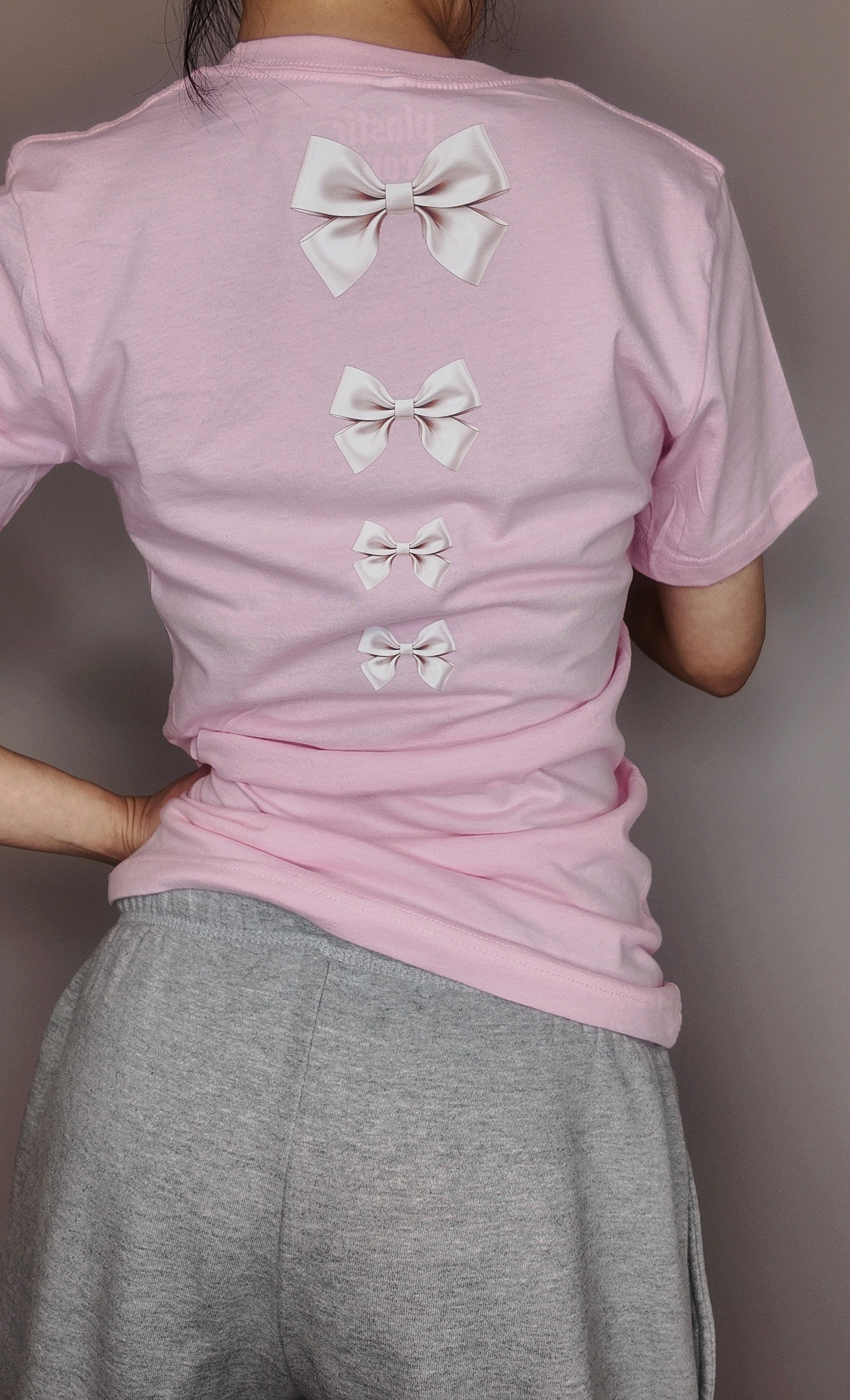 Pink Bow Graphic T Shirt