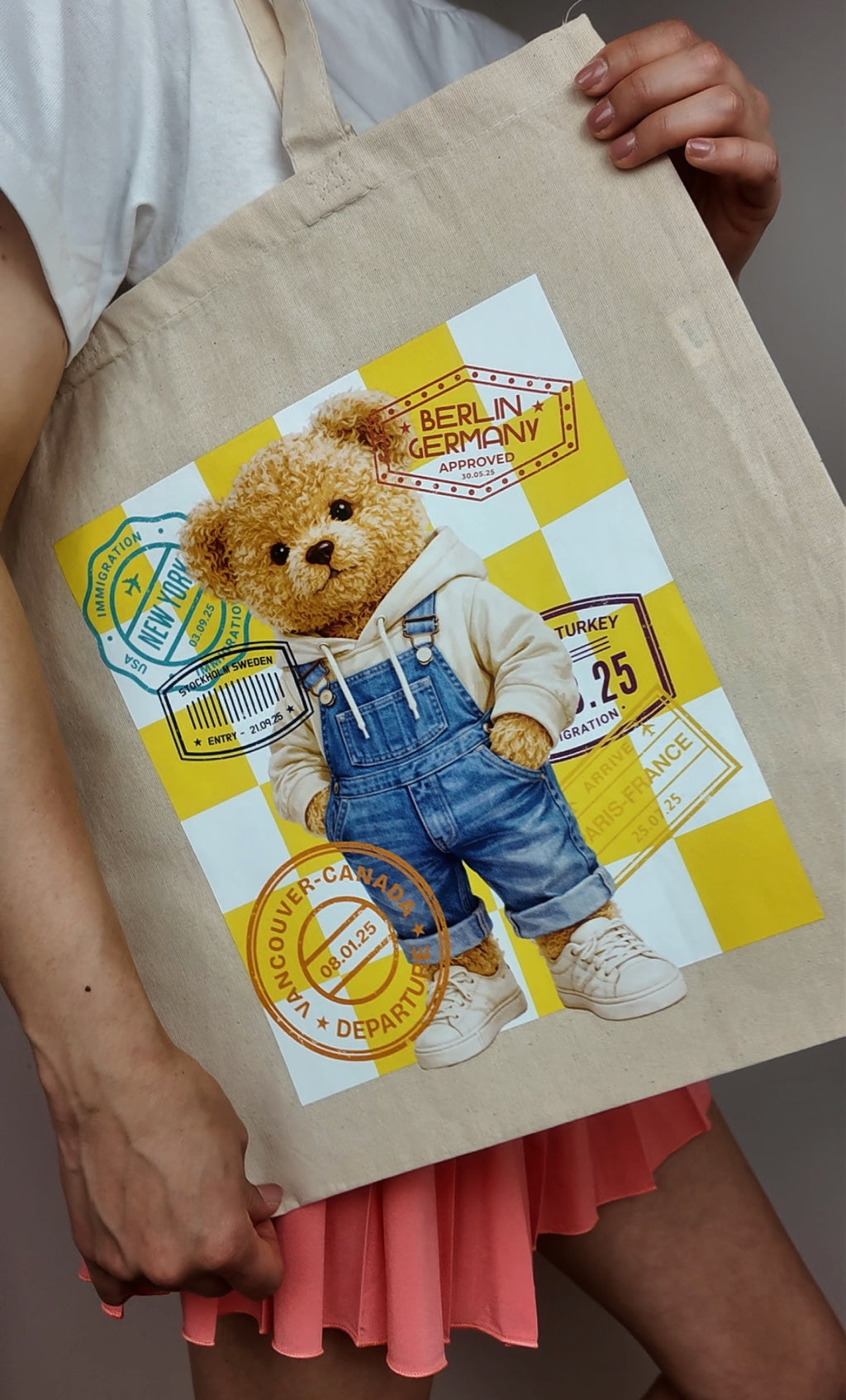 Travel Teddy Tote Bag