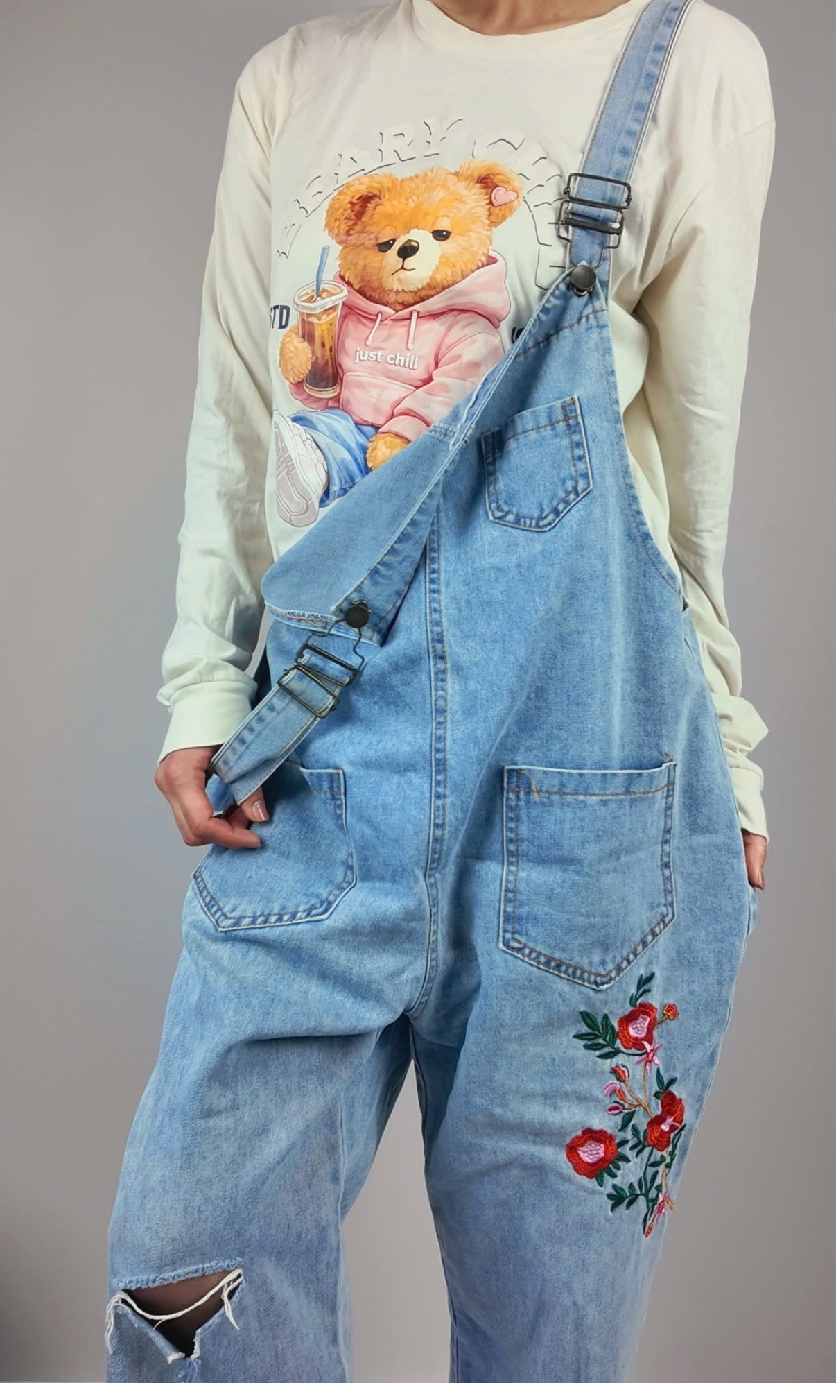 Coffee & Chill Bear Long Sleeve Tee