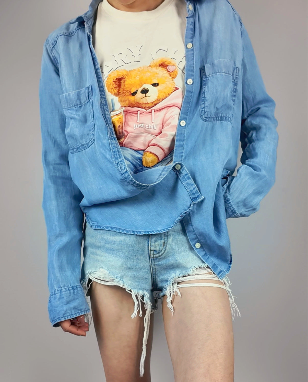 Coffee & Chill Bear Long Sleeve Tee