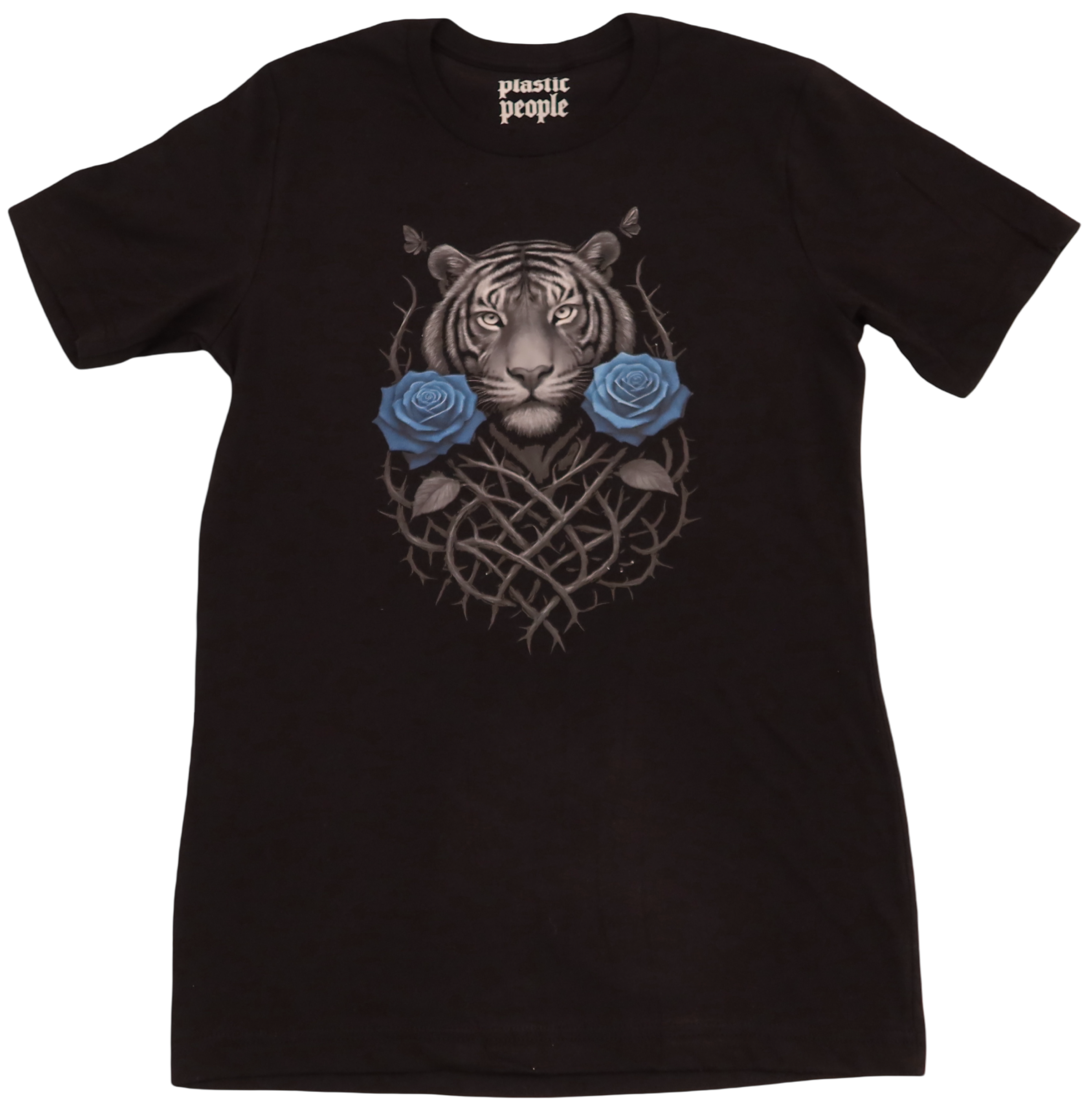 Tiger and Blue Rose Graphic T-Shirt